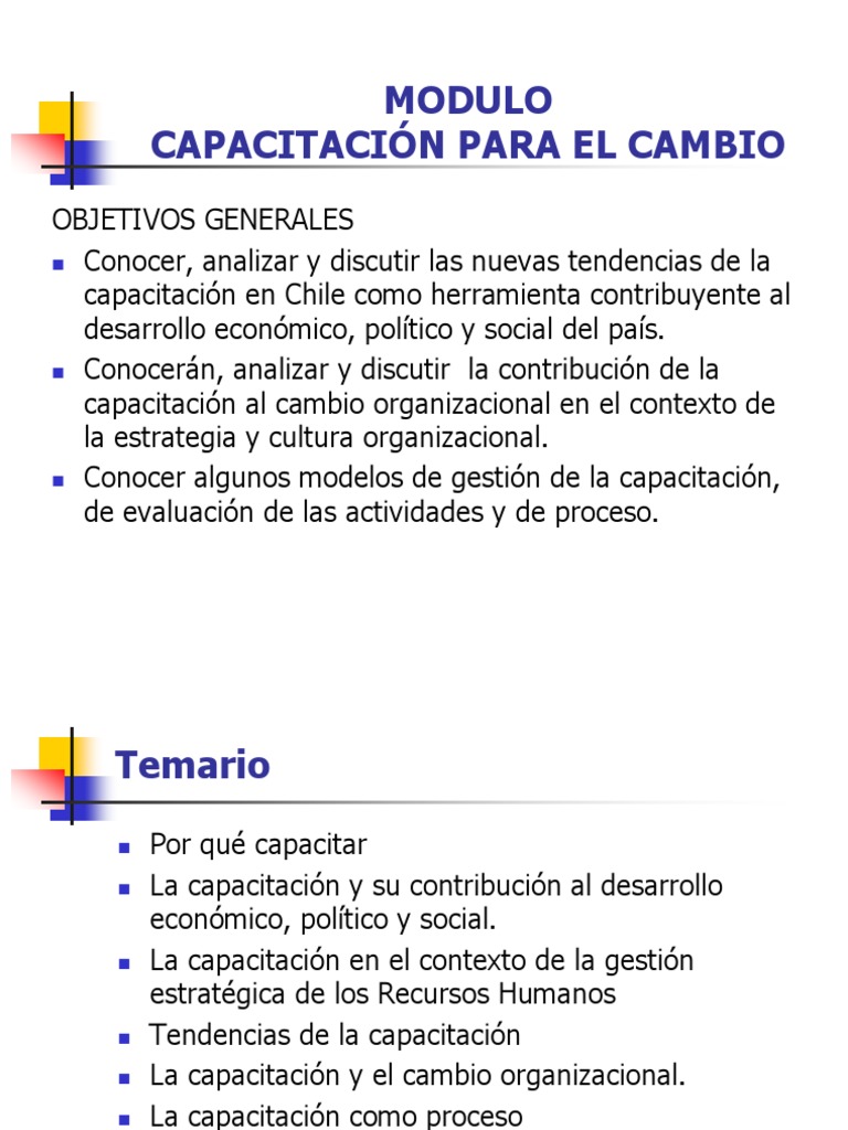 Capacitación y Cambio Organizacional en Chile | PDF | Recursos humanos ...