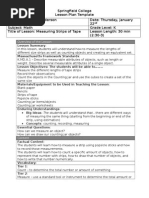 Measuring Strips Math Lesson