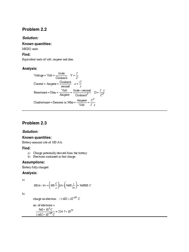 EE 201 - HW 1 Solutions W2007 | PDF | Volt | Battery (Electricity)