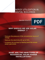 Solar Energy Utilization in Residential Buildings