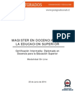 Magíster en Docencia para La Educación Superior 2014 - On Line PDF