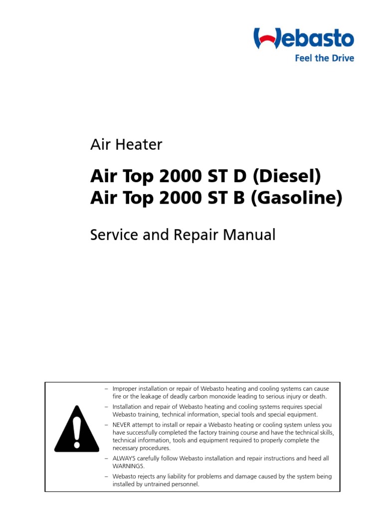 Webasto at 2000 ST Service Manual | PDF | Hvac | Diesel Engine