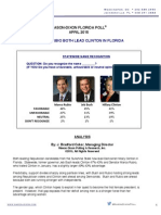 FL Poll April 20th Release Presidential Clinton Bush Rubio