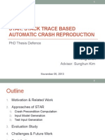 Star: Stack Trace Based Automatic Crash Reproduction: PHD Thesis Defence