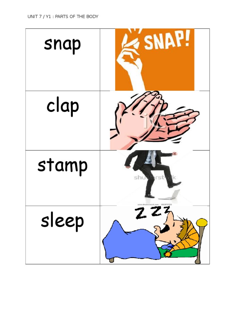 Snap Clap: Body Parts Activities | PDF | Foreign Language Studies