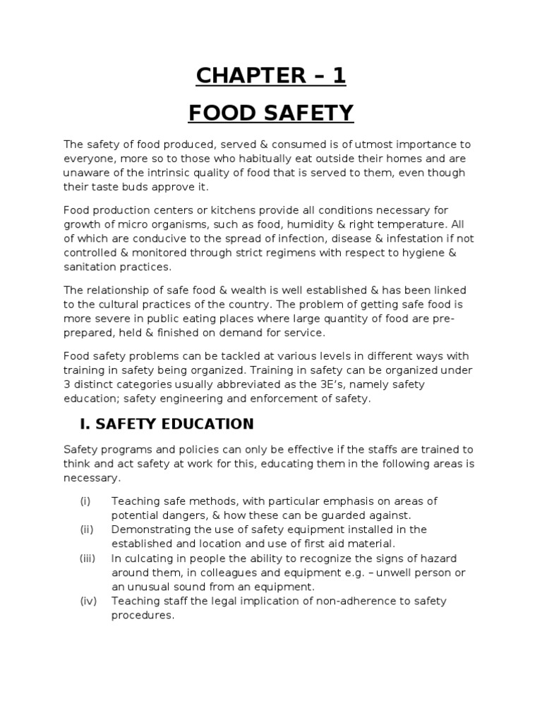 essay on food safety and consumer protection