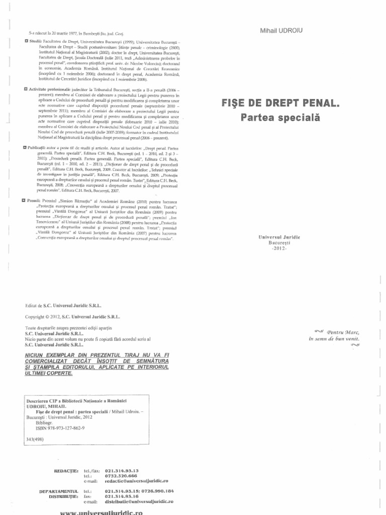 Drept Penal Parte Speciala Fise Udroiu
