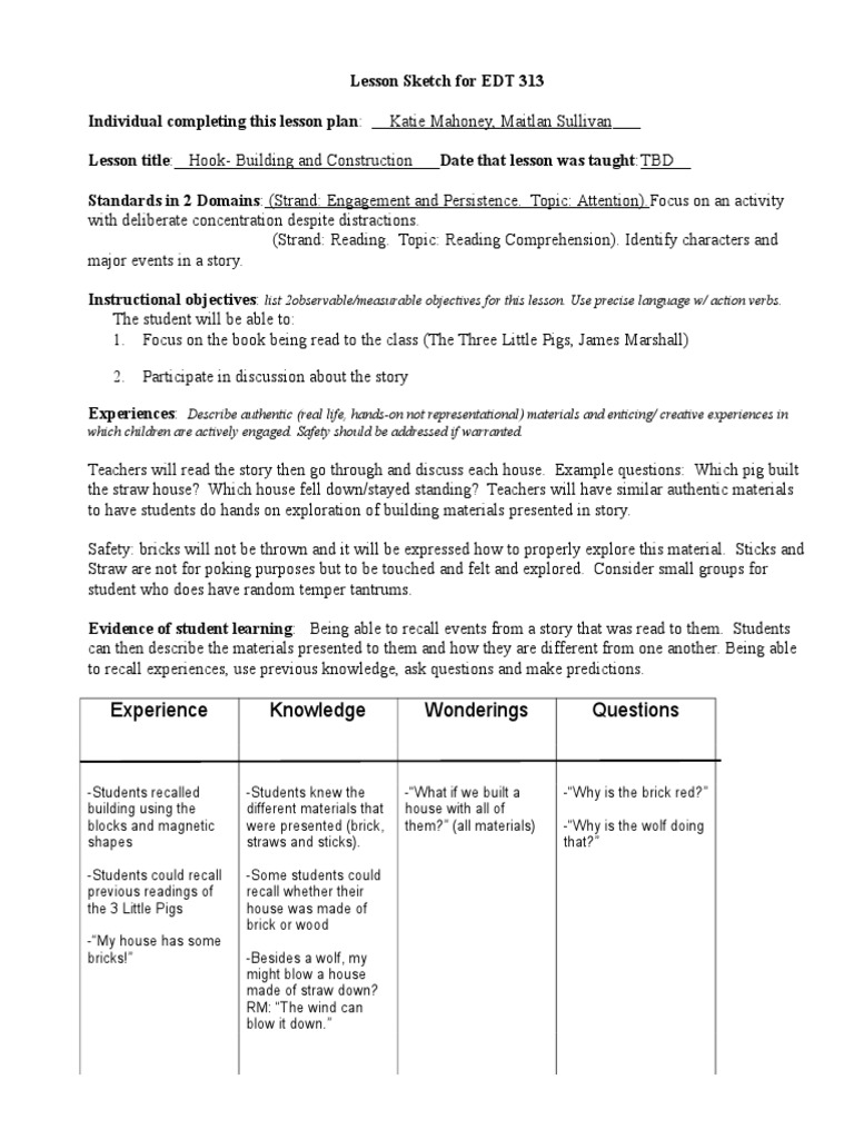 Engaging Lesson Plan: Building & Construction | PDF | Attention ...