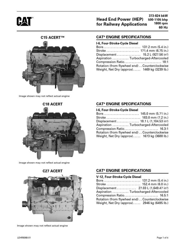 C15, C18 and C27 Engines LEHR8068-01 | PDF | Diesel Engine | Engines
