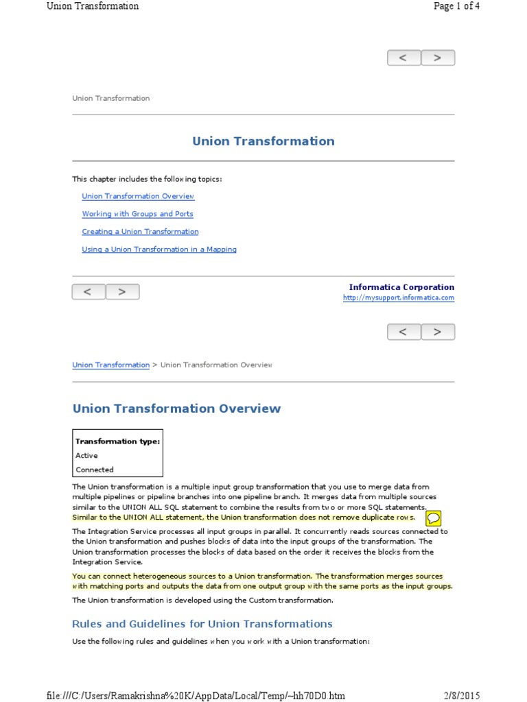 Union Transformation Guide | PDF | Information Retrieval | Computing