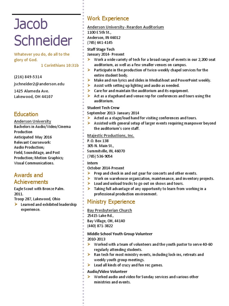 Schneider, Jacob-Resume | PDF | Foreign Language Studies