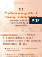 The Definite Integral Part I Tuesday, February