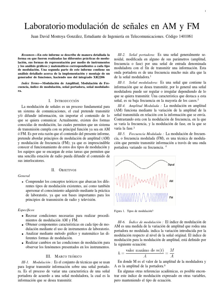 Prácticas de Modulación AM y FM | PDF | Modulación de frecuencia ...