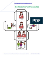 El Dado de Los Pronombres Personales - Femenino