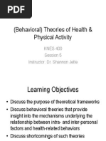 5. (Behavioral) Theories in Public Health - To Post
