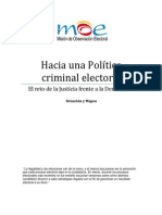 Investigacion Juridica: Hacia Una Política Criminal Electoral