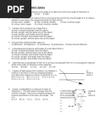 13a-Waves and Optics MC Practice Problems - Section C Geometric Optics