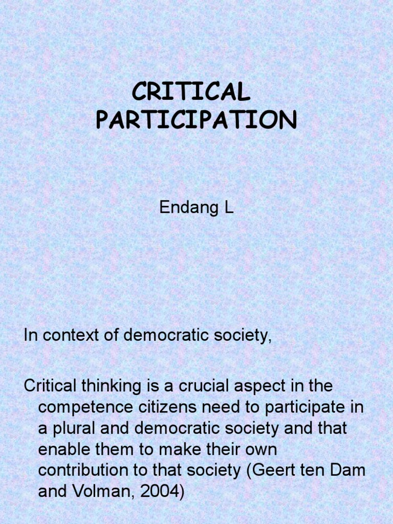 Critical Participation | PDF | Critical Thinking | Educational Psychology