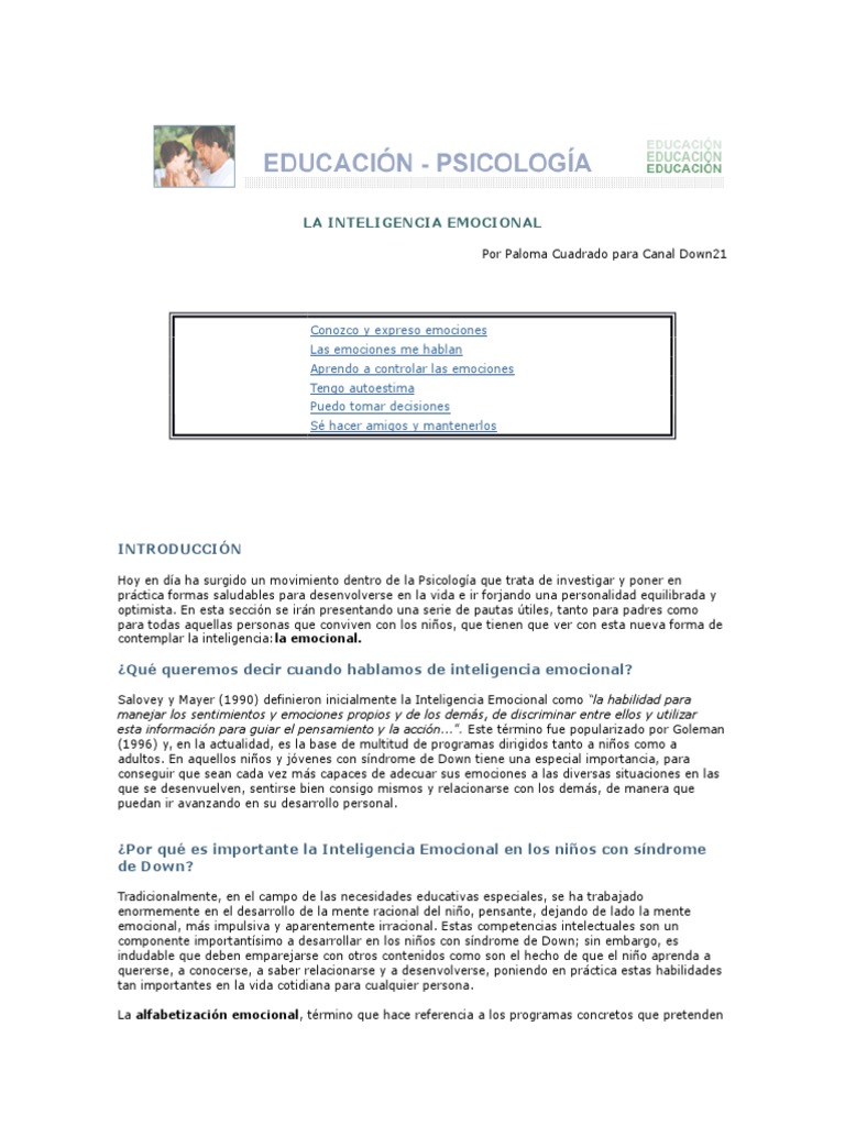 Fichas para Trabajar Emociones en Niños | PDF | Inteligencia emocional ...