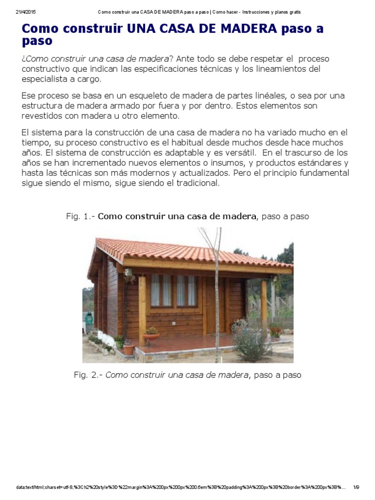 Como Construir Una CASA de MADERA Paso A Paso - Como Hacer - Instrucciones  y Planos Gratis | PDF | Fundación (Ingeniería) | Ingeniería estructural, image size:768x1024