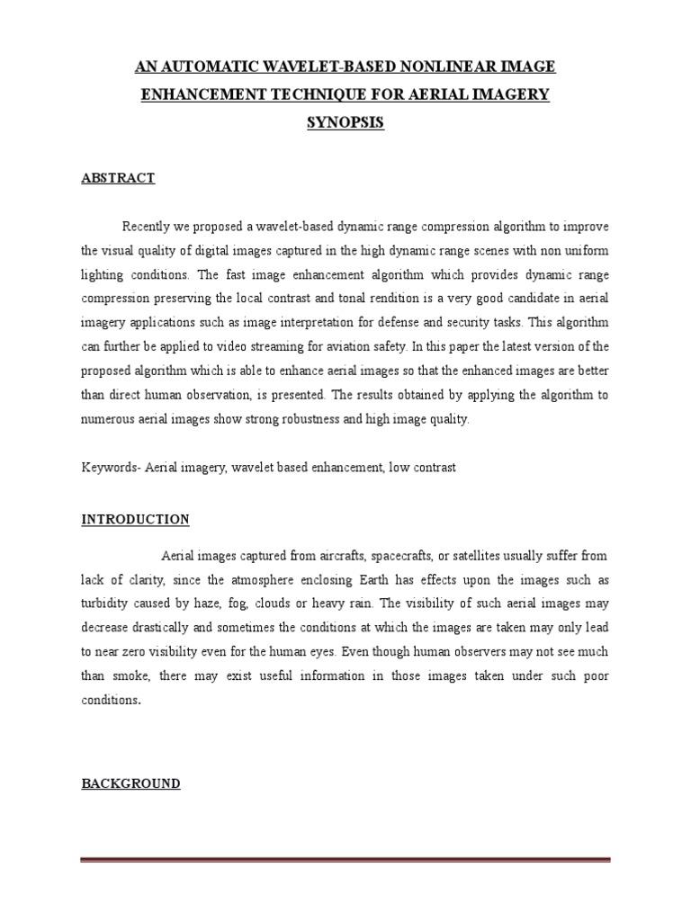 Overview of An Automatic Wavelet | PDF | High Dynamic Range Imaging ...