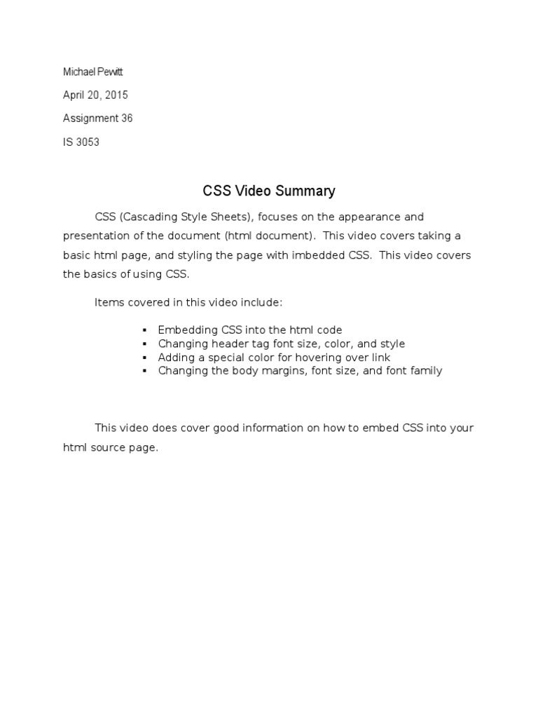 Embedding CSS in HTML Basics | PDF