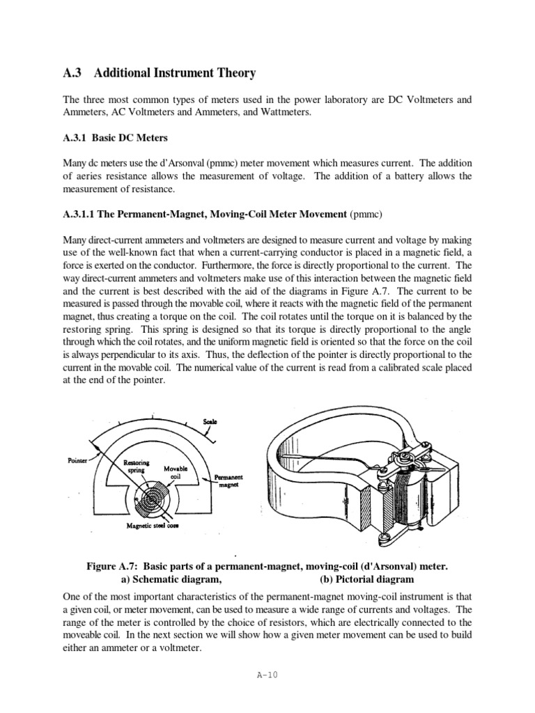 A.3 Additional Instrument Theory: A.3.1 Basic DC Meters | PDF | Voltage ...