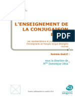 Enseignement Conjugaison FLE Representations D Enseignants Guerif 2012