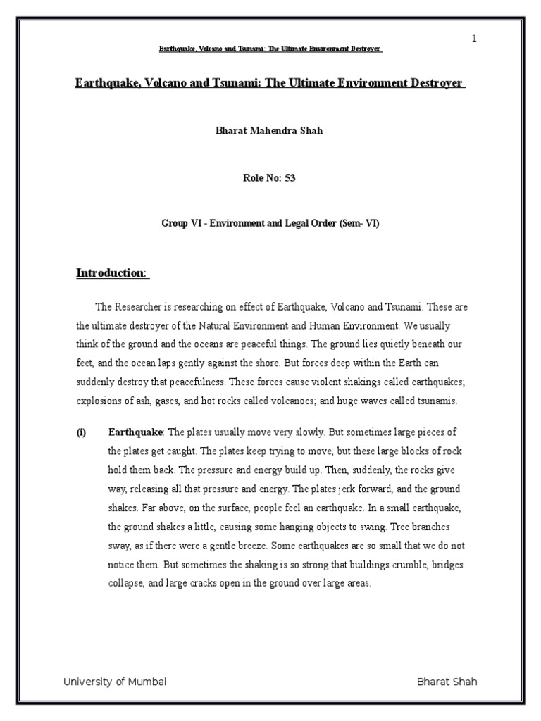 Earthquake, Volcano and Tsunami | PDF | Volcano | Tsunami