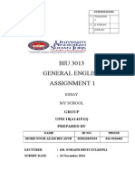 BIU 3013 General English Assignment 1: Essay My School