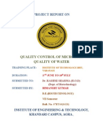 Project Report On: Quality Control of Microbial Quality of Water