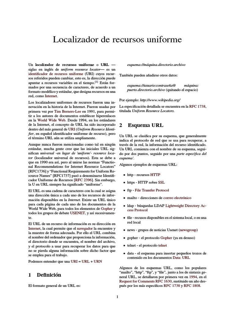 Localizador de Recursos Uniforme Descargar gratis PDF Localizador