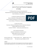 Time Management in Travel and Tourism Companies in Jordan: ISSN 1941-899X 2012, Vol. 4, No. 1: E8