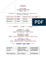 FLUFFY Call Sheet Day 2