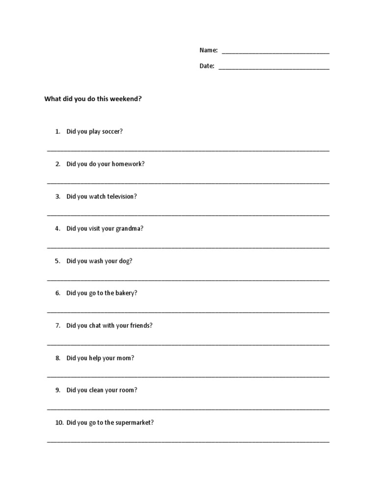 Weekend Activity Reflection Form | PDF | Sports & Recreation | Art