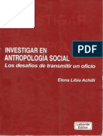 nvestigar en Antropología Social - Achilli