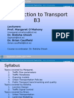 Introduction To Transport B3: Lecturers