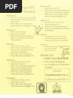 2015 end of year schedule and essays