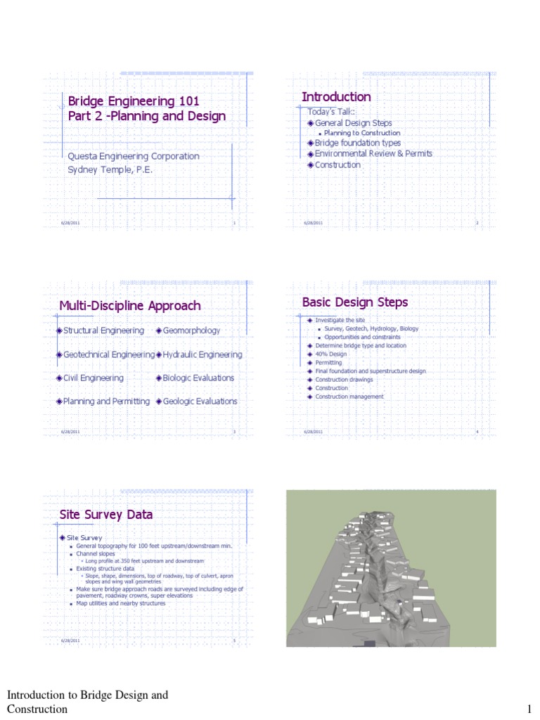 Bridge Engineering 101 Part 2 Planning and Design Questa Engineering