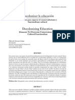 Descolonizar La Educación. Elementos Para Superar El Conservadurismo y Funcionalismo Cultural