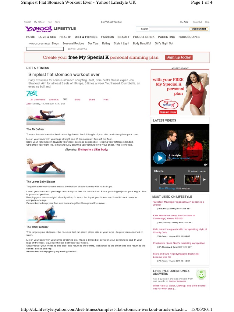 Simple Stomach Flattening Exercises | PDF | Abdomen | Obesity