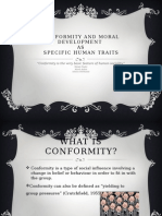 Conformity and Moral Development AS Specific Human Traits