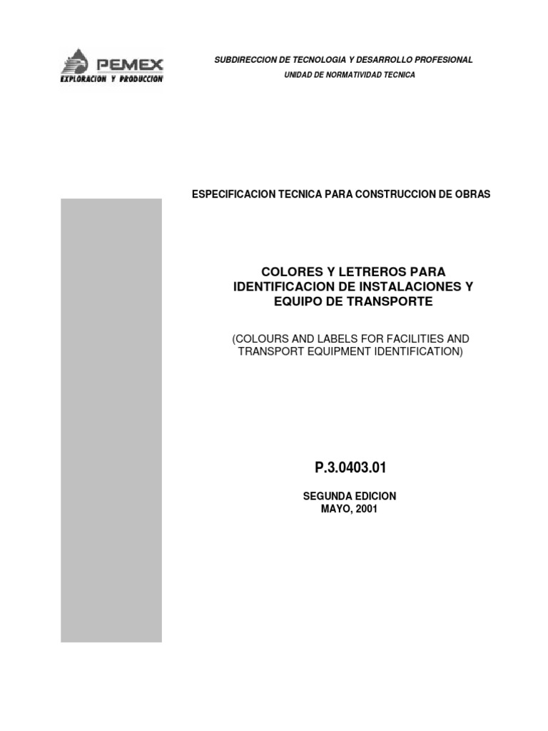 P 3 0403 01 (2001) | PDF | Color | Tipografía