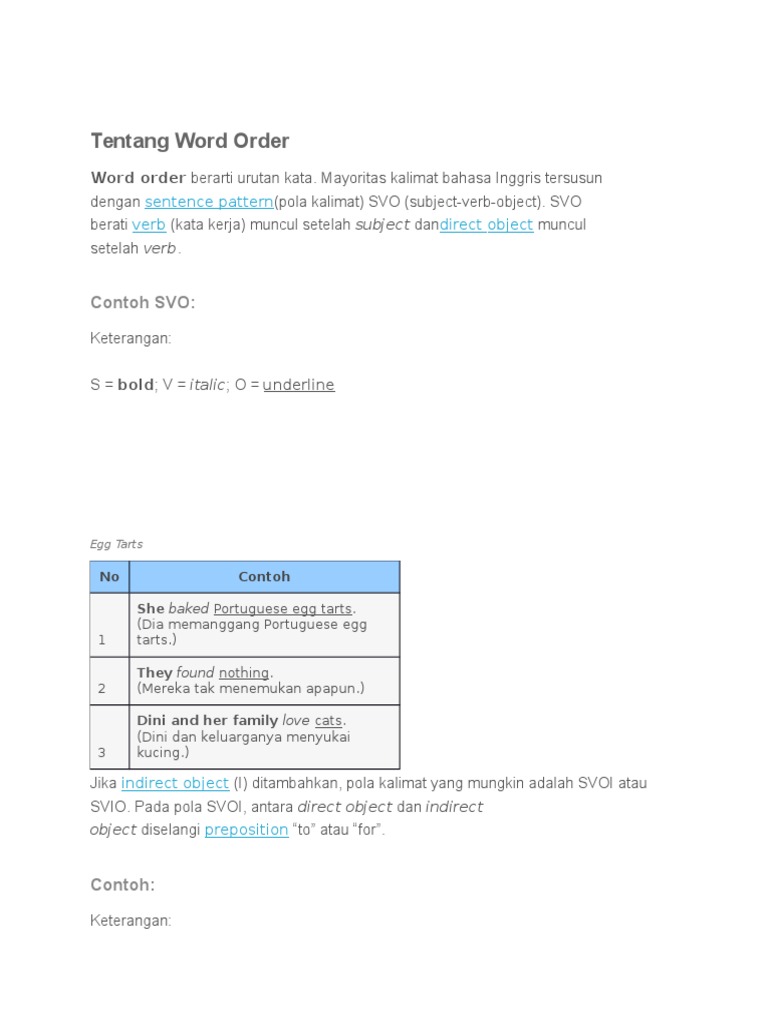 Tentang Word Order