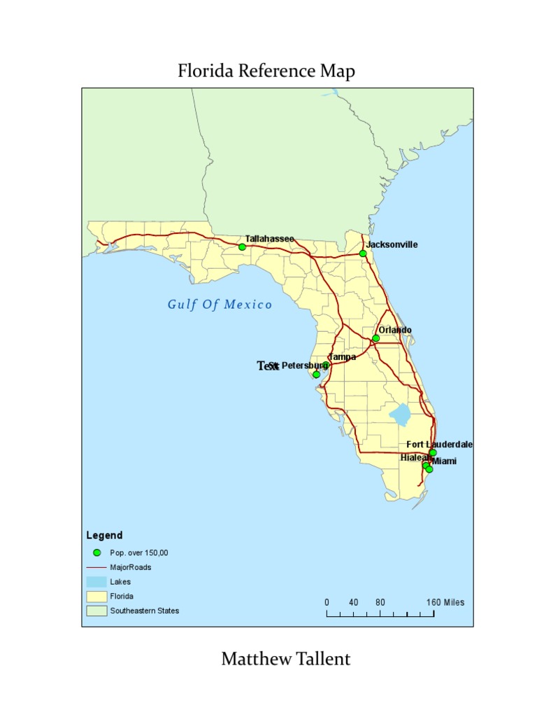 Florida Major Cities Reference Map | PDF | Florida