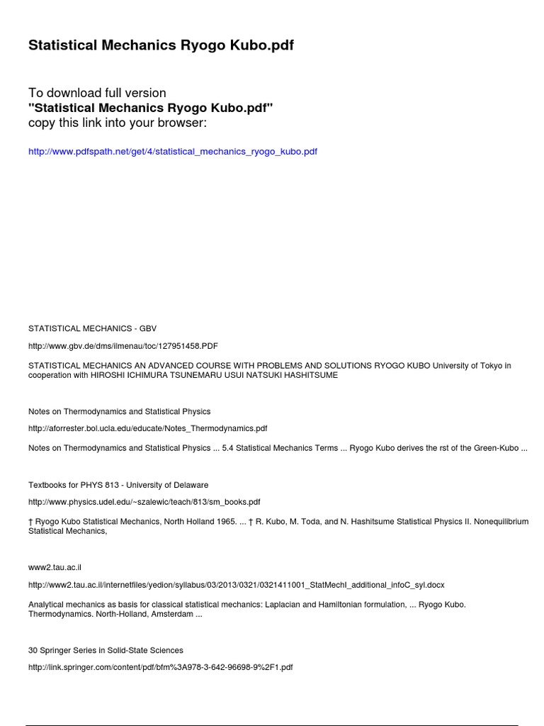 Statistical Physics I: Equilibrium Statistical Mechanics (Springer Series in Solid-State Sciences， 30) [ペーパーバック] Morikazu Toda、 R. Kubo、 N. Saito、 M. Toda、 Ryogo Kubo; N.Hashitsume Statistical Physics I: Equilibrium Statistical Mechanics