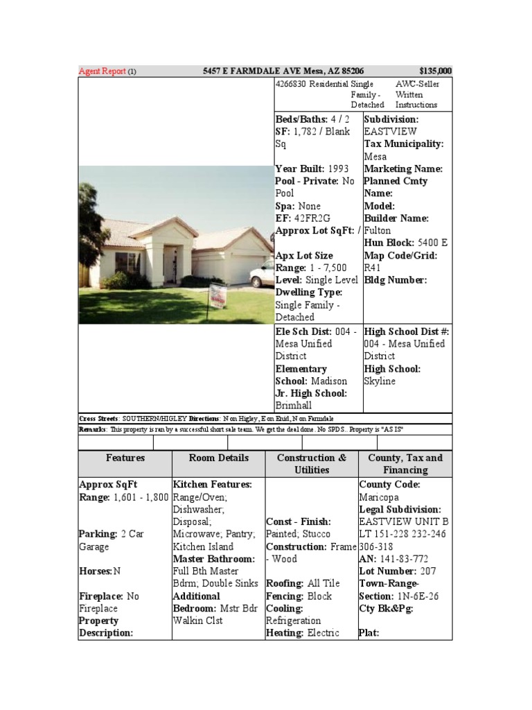 Agent Report | PDF | Real Estate | Real Estate Law