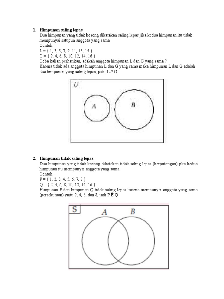 Himpunan Saling Lepas