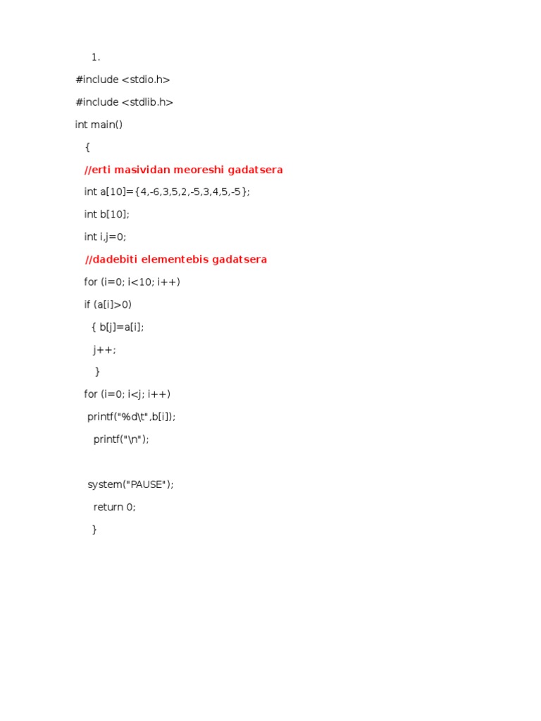 C Programming Array Operations Examples | PDF