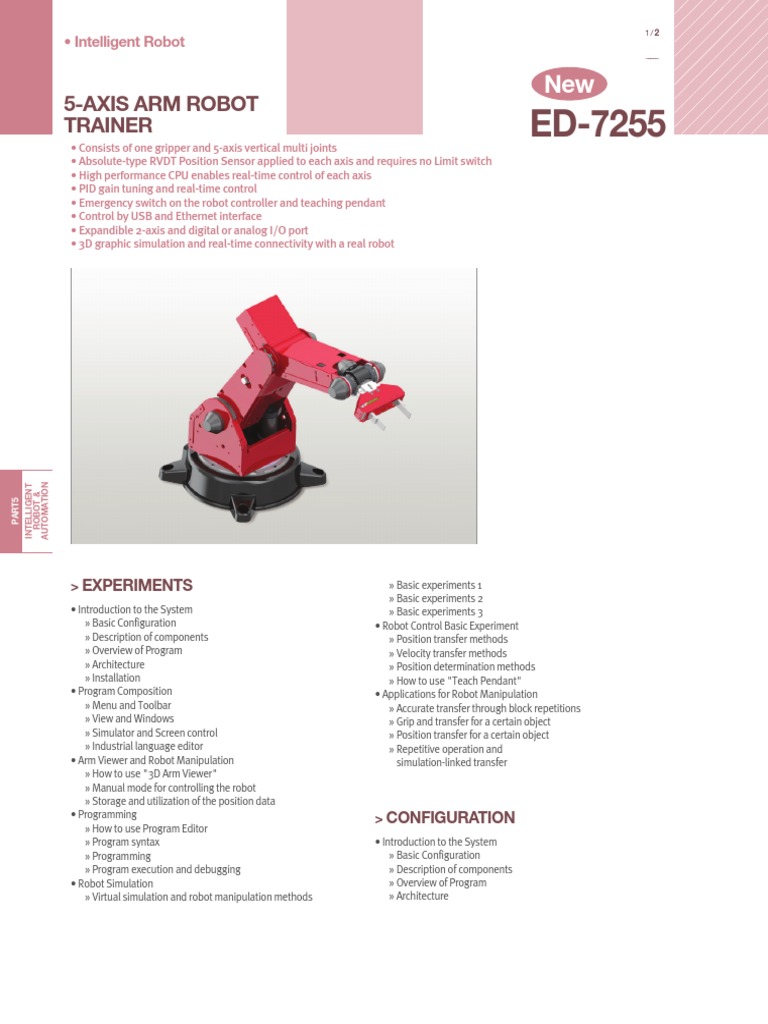 5 Axis Arm Robot Trainer Ed 7255 1390040798 | PDF | Robot | Robotics